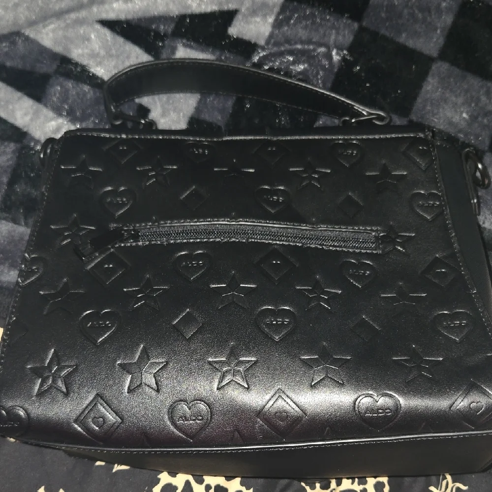 Aldo Black Satchel with Embossed Design - Picture 9 of 10